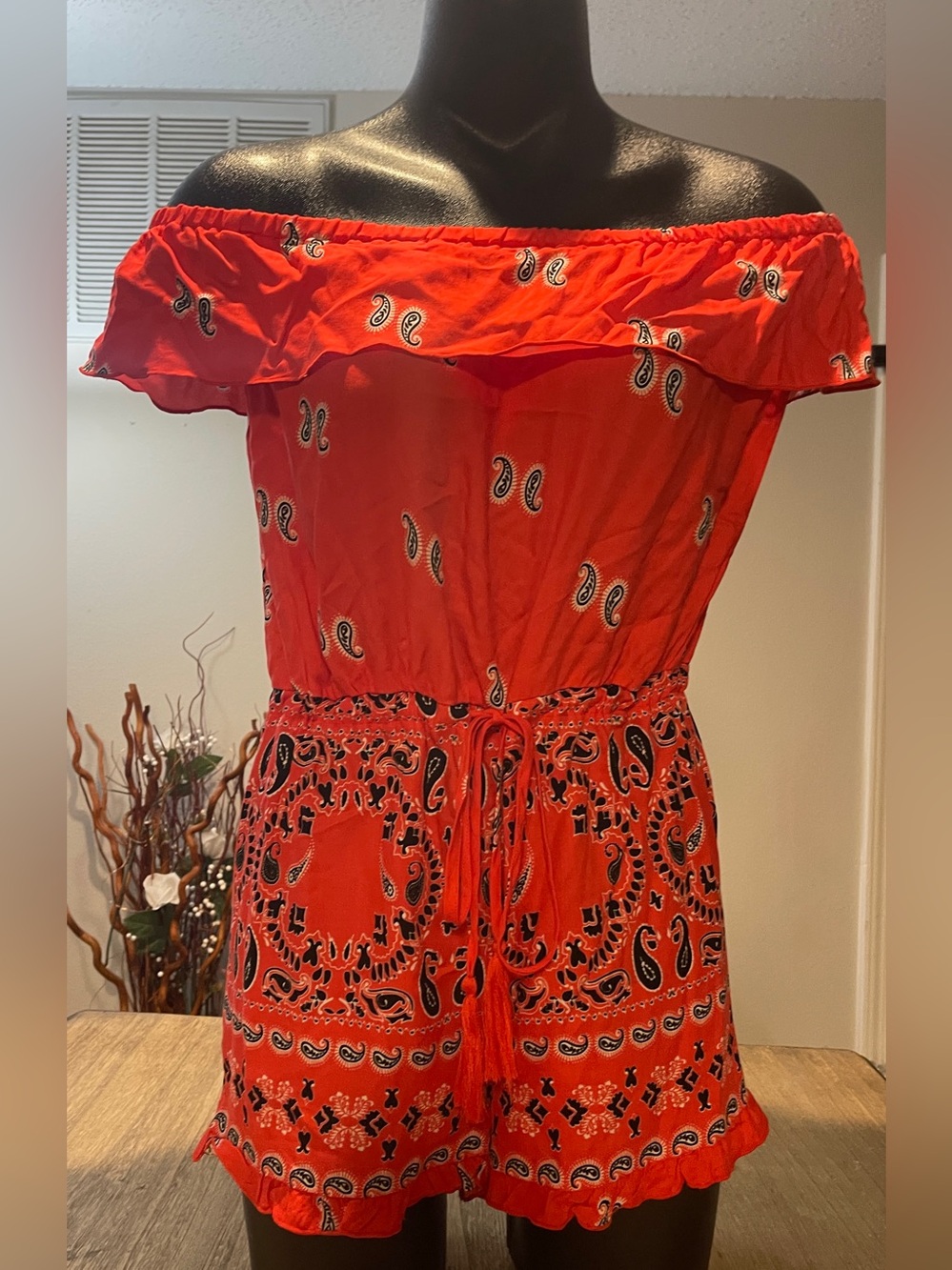 Venus Bandana Print Romper, Size 2